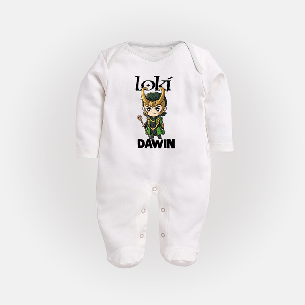  Mischief Maker Loki Chibi Full Body Suit - WHITE - New Born (Chest 7.5")