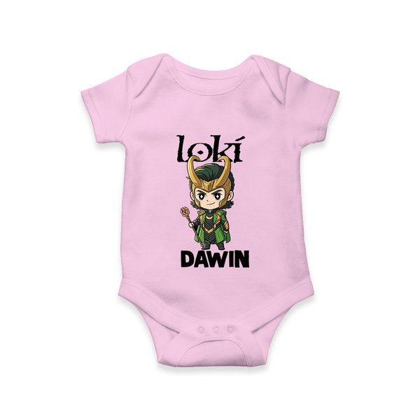  Mischief Maker Loki Chibi Romper - BABY PINK - New Born (Chest 14")