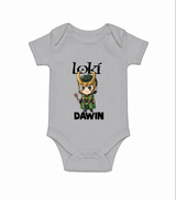  Mischief Maker Loki Chibi Romper - GREY - New Born (Chest 14")