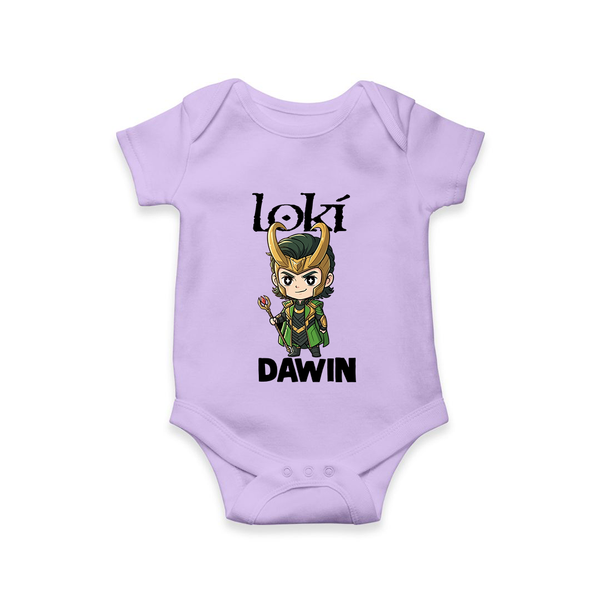  Mischief Maker Loki Chibi Romper - LILAC - New Born (Chest 14")