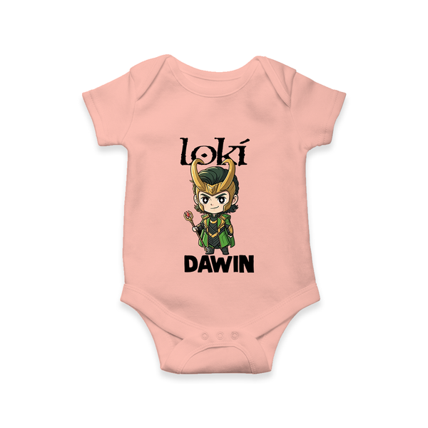  Mischief Maker Loki Chibi Romper - PEACH - New Born (Chest 14")