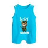  Mischief Maker Loki Chibi Button Romper - SKY BLUE - New Born (Chest 18")