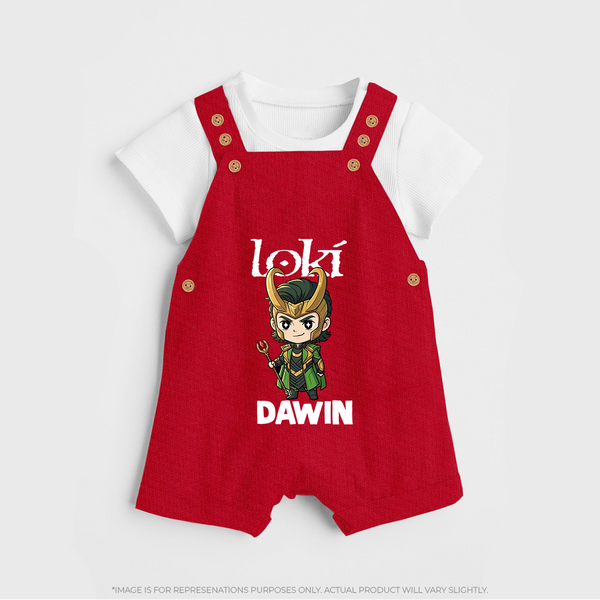  Mischief Maker Loki Chibi Dungaree - RED - 0 - 5 Months Old (Chest 18")