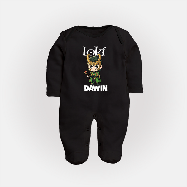  Mischief Maker Loki Chibi Full Body Suit - BLACK - New Born (Chest 7.5")