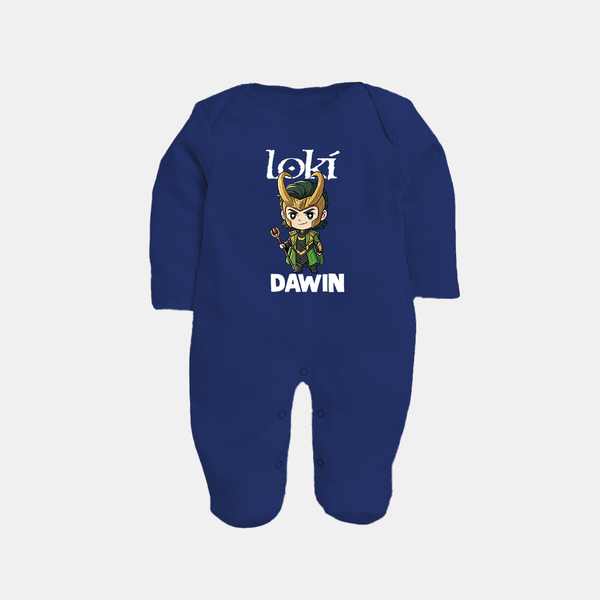  Mischief Maker Loki Chibi Full Body Suit - NAVY BLUE - New Born (Chest 7.5")