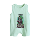  Doctor Doom Supervillain Button Romper - MINT GREEN - New Born (Chest 18")