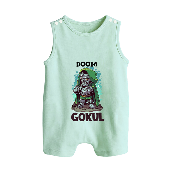  Doctor Doom Supervillain Button Romper - MINT GREEN - New Born (Chest 18")