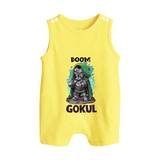 Doctor Doom Supervillain Button Romper - PASTEL YELLOW - New Born (Chest 18")