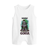  Doctor Doom Supervillain Button Romper - WHITE - New Born (Chest 18")