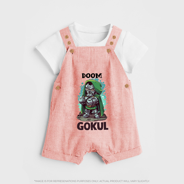  Doctor Doom Supervillain Dungaree - PEACH - 0 - 5 Months Old (Chest 18")