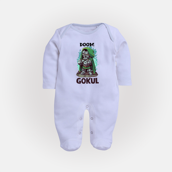  Doctor Doom Supervillain Full Body Suit - BABY BLUE - New Born (Chest 7.5")