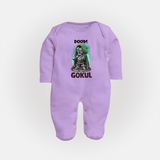  Doctor Doom Supervillain Full Body Suit - LILAC - New Born (Chest 7.5")