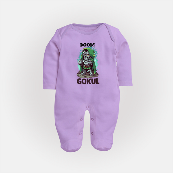  Doctor Doom Supervillain Full Body Suit - LILAC - New Born (Chest 7.5")
