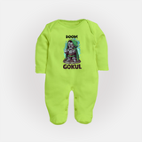  Doctor Doom Supervillain Full Body Suit - LIME GREEN - New Born (Chest 7.5")