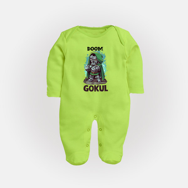  Doctor Doom Supervillain Full Body Suit - LIME GREEN - New Born (Chest 7.5")