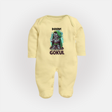  Doctor Doom Supervillain Full Body Suit - PASTEL YELLOW - New Born (Chest 7.5")