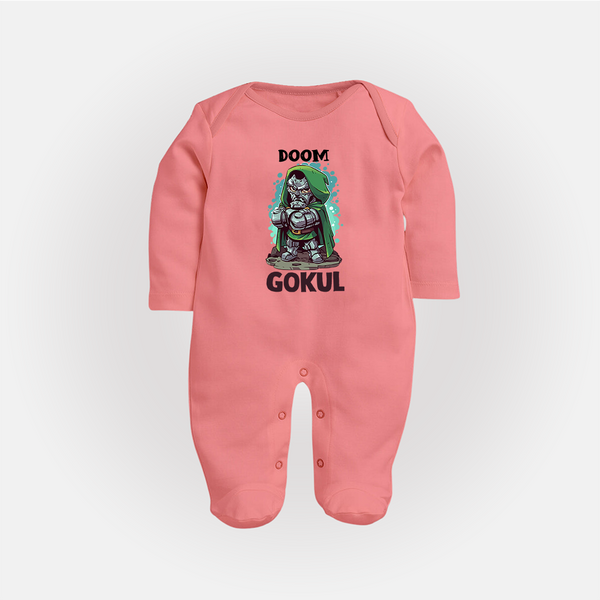  Doctor Doom Supervillain Full Body Suit - PEACH - New Born (Chest 7.5")