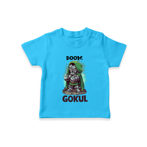  Doctor Doom Supervillain TShirt - SKY BLUE - 0-5 Months Old (Chest 17")