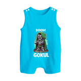  Doctor Doom Supervillain Button Romper - SKY BLUE - New Born (Chest 18")