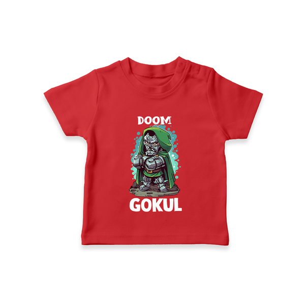  Doctor Doom Supervillain TShirt - RED - 0-5 Months Old (Chest 17")