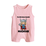 Little Thunder Warrior Graphic Button Romper - BABY PINK - New Born (Chest 18")