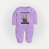 Little Thunder Warrior Graphic Full Body Suit - LILAC - New Born (Chest 7.5")