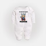Little Thunder Warrior Graphic Full Body Suit - WHITE - New Born (Chest 7.5")