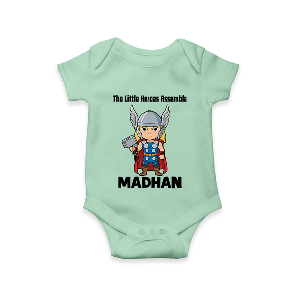 Little Thunder Warrior Graphic Romper - MINT GREEN - New Born (Chest 14")