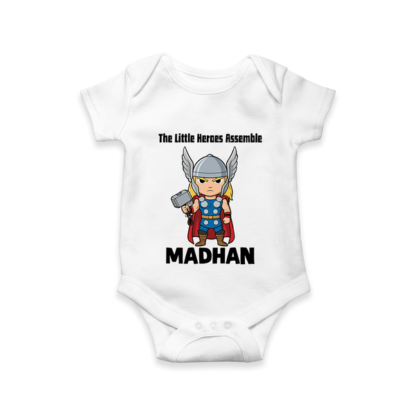 Little Thunder Warrior Graphic Romper - WHITE - New Born (Chest 14")