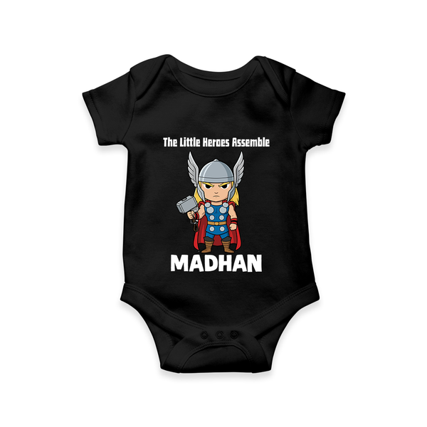 Little Thunder Warrior Graphic Romper - BLACK - New Born (Chest 14")