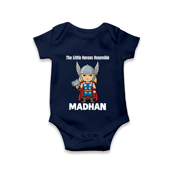 Little Thunder Warrior Graphic Romper - NAVY BLUE - New Born (Chest 14")