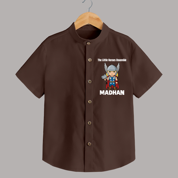 Little Thunder Warrior Graphic Shirt - CHOCOLATE BROWN - 0 - 6 Months Old (Chest 23")