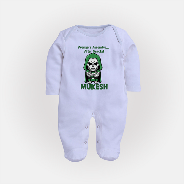 After Snacks Superhero Squad Full Body Suit - BABY BLUE - New Born (Chest 7.5")
