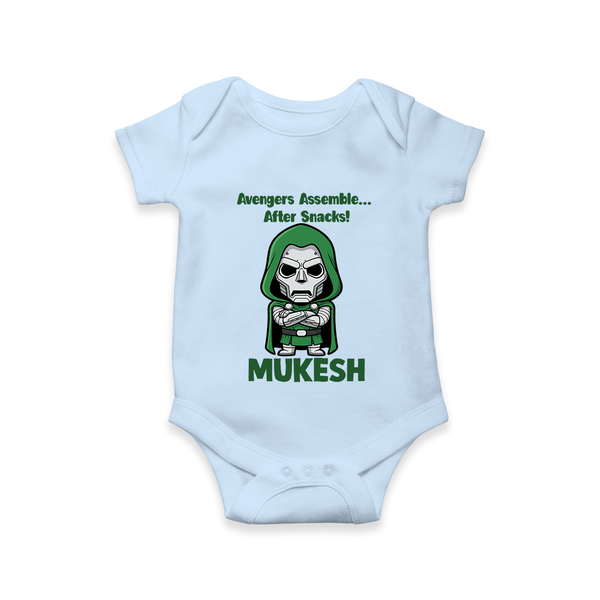 After Snacks Superhero Squad Romper - BABY BLUE - New Born (Chest 14")