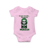 After Snacks Superhero Squad Romper - BABY PINK - New Born (Chest 14")