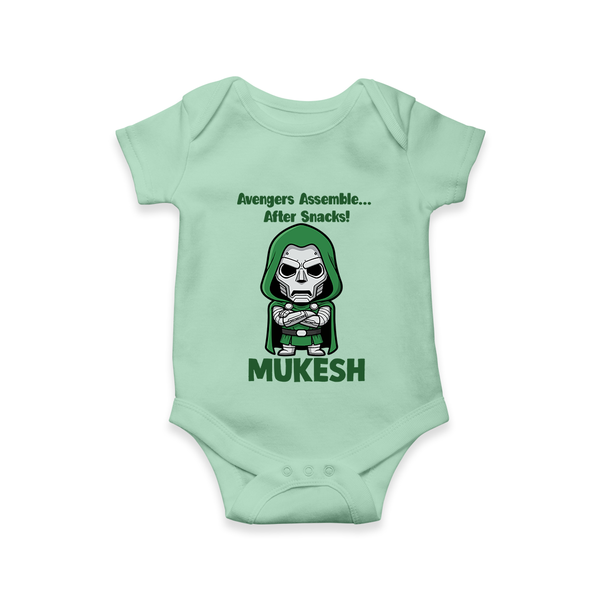 After Snacks Superhero Squad Romper - MINT GREEN - New Born (Chest 14")