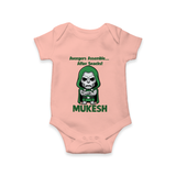 After Snacks Superhero Squad Romper - PEACH - New Born (Chest 14")