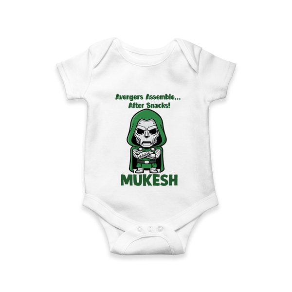 After Snacks Superhero Squad Romper - WHITE - New Born (Chest 14")