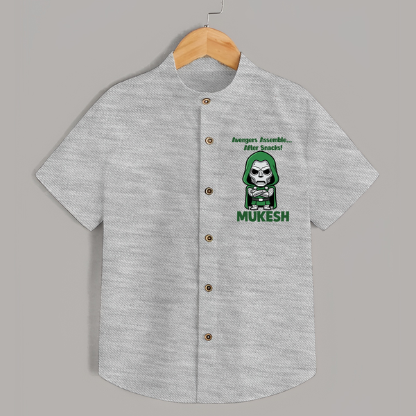 After Snacks Superhero Squad Shirt - GREY - 0 - 6 Months Old (Chest 23")