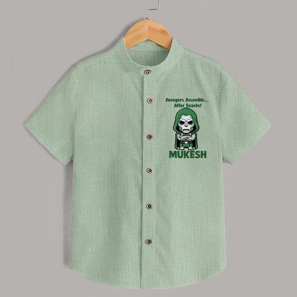 After Snacks Superhero Squad Shirt - MINT GREEN - 0 - 6 Months Old (Chest 23")