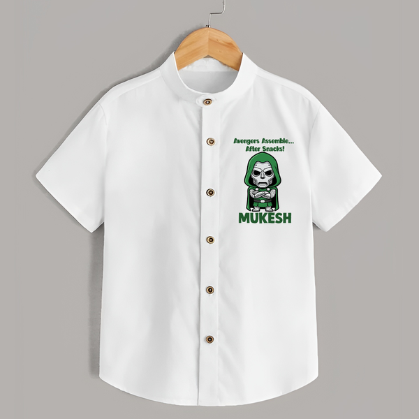 After Snacks Superhero Squad Shirt - WHITE - 0 - 6 Months Old (Chest 23")