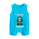 After Snacks Superhero Squad Button Romper - SKY BLUE - New Born (Chest 18")