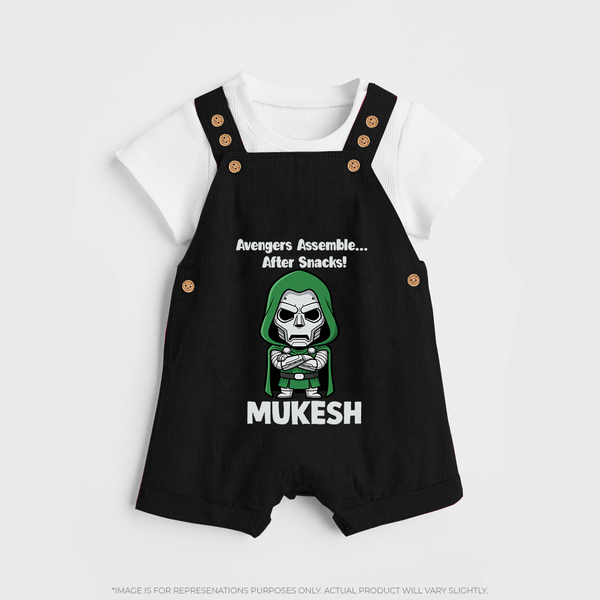 After Snacks Superhero Squad Dungaree - BLACK - 0 - 5 Months Old (Chest 18")