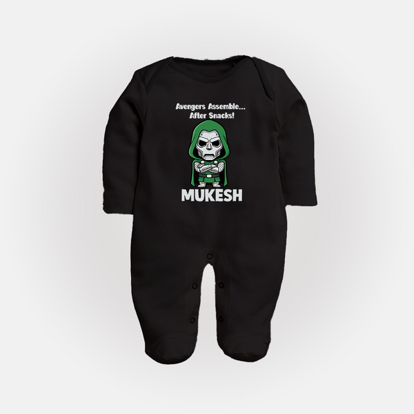 After Snacks Superhero Squad Full Body Suit - BLACK - New Born (Chest 7.5")