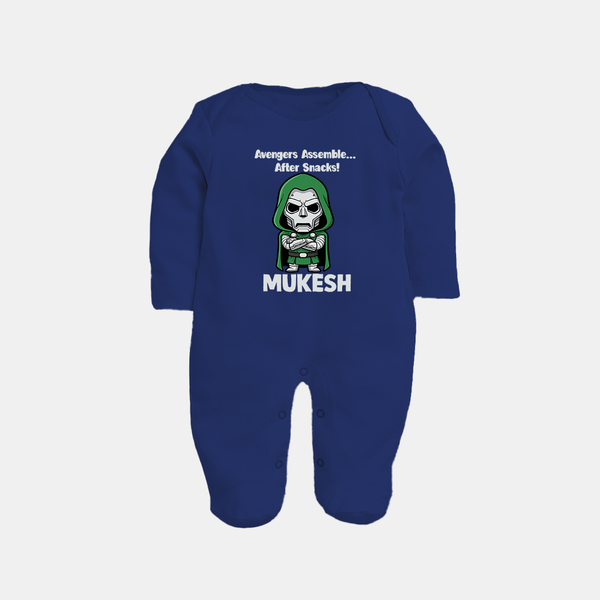 After Snacks Superhero Squad Full Body Suit - NAVY BLUE - New Born (Chest 7.5")