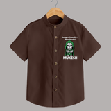 After Snacks Superhero Squad Shirt - CHOCOLATE BROWN - 0 - 6 Months Old (Chest 23")