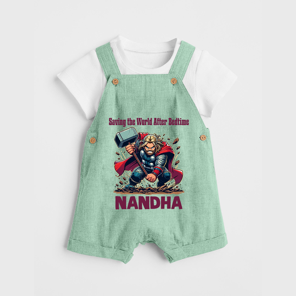  Bedtime World Saver Dungaree - MINT GREEN - 0 - 5 Months Old (Chest 18")