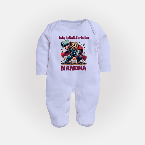  Bedtime World Saver Full Body Suit - BABY BLUE - New Born (Chest 7.5")