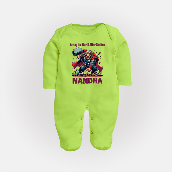  Bedtime World Saver Full Body Suit - LIME GREEN - New Born (Chest 7.5")