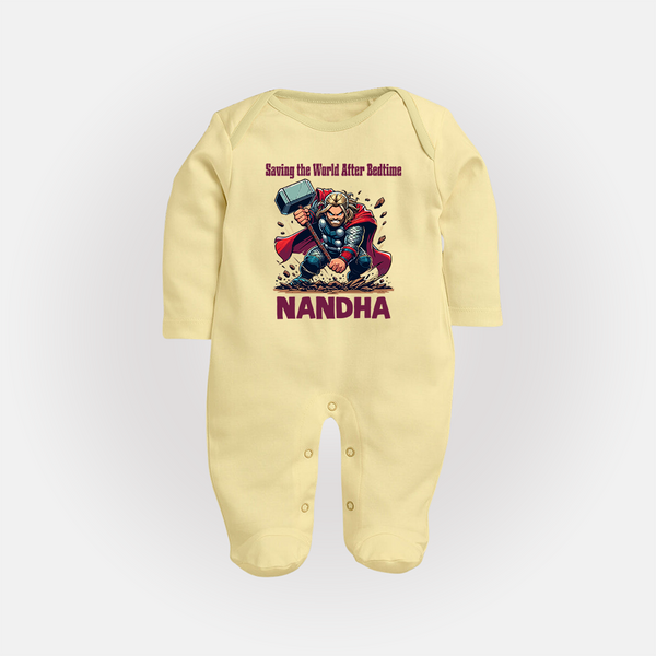  Bedtime World Saver Full Body Suit - PASTEL YELLOW - New Born (Chest 7.5")